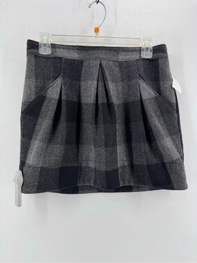 Buckley Tailors Womens Gray Plaid Pleated Mini Skirt